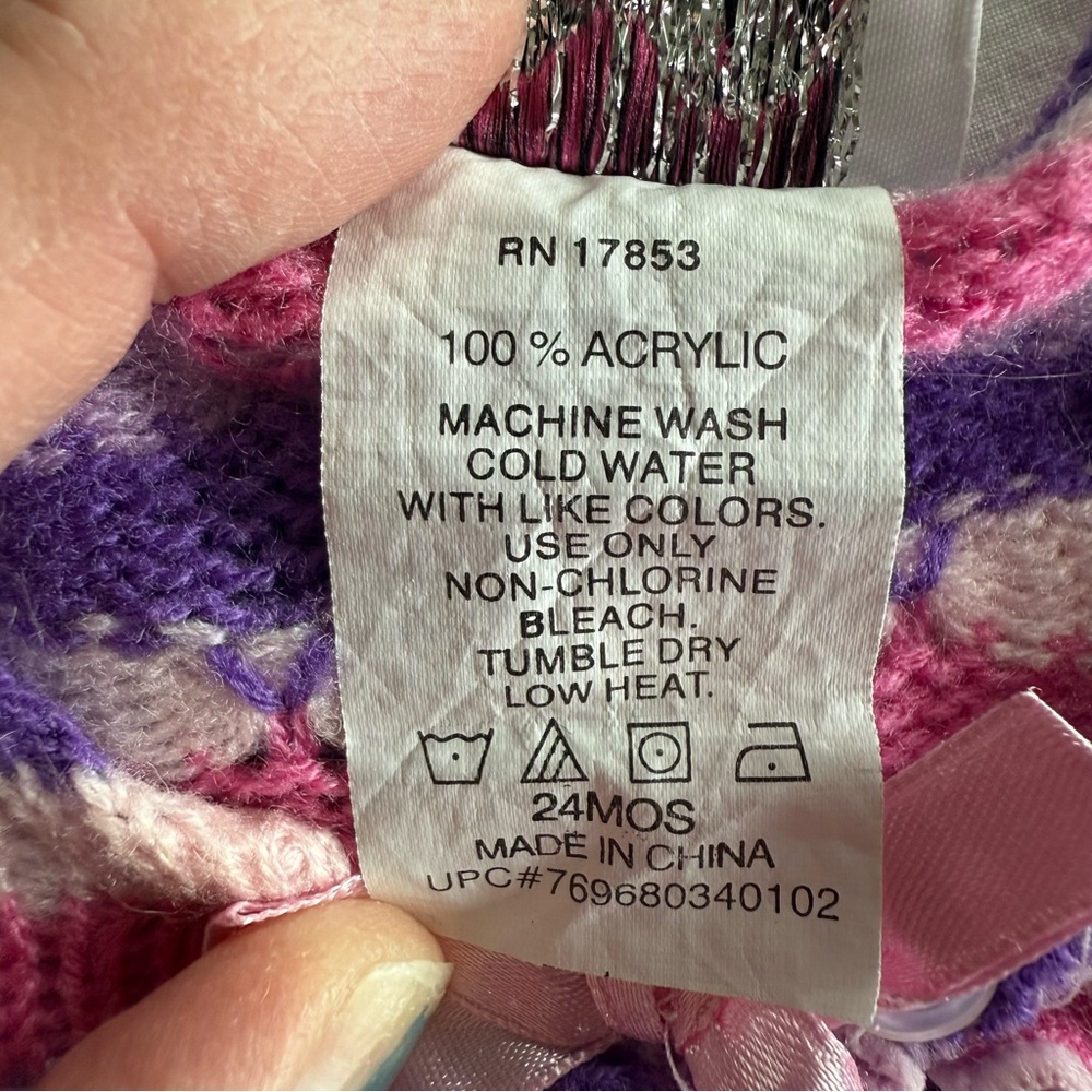 Little Lass Pink & Purple 3 Pc Kids Matching Jeans Set Cami Cardigan Size 24 Mo - Picture 15 of 16